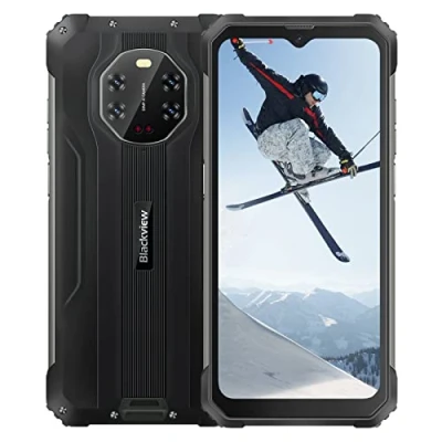 Abbildung von Blackview Bruchsicheres Smartphone BV8800, 6,58 Zoll 90Hz FHD+, AI 50MP Vier Kameras Nachtsicht, Helio G96 8 GB + 128 GB, Akku 8380 mAh, IP68 wasserdicht, Android 11, GPS NFC Schwarz