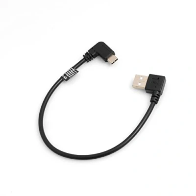 Abbildung von SYSTEM S USB 3.1 Typ C 90 gewinkelt zu 2.0 A Winkelstecker Datenkabel Kabel 27cm