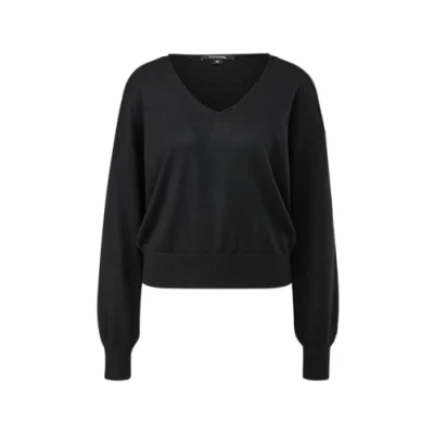 Abbildung von comma MIT Glitzer Strickpullover, Damen, Größe: 38, Schwarz