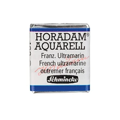 Abbildung von Schmincke HORADAM® AQUARELL feinste Künstler Aquarellfarben, 493 Französisches Ultramarin, 14 044, 1/2 Näpfchen