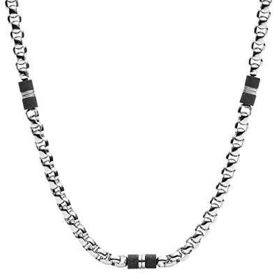 Abbildung von Fossil Halskette silvercoloured, Herren, Größe: One Size, Silver coloured