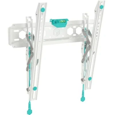 Abbildung von ONKRON TV Wandhalterung neigbar für 32 70 Zoll bis zu 60 kg, Flache Ultra Slim max 400x400 VESA Halterung Fernseher Wand/Universal Fernsehhalterung Wand Weiß TM5 W