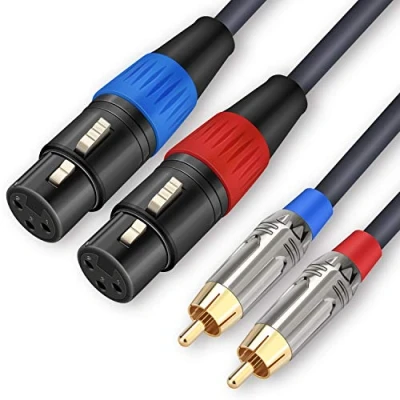 Abbildung von JOLGOO Dual XLR auf RCA Kabel, Buchse Stecker, 2 Buchsen HiFi Audiokabel, 4N OFC Draht, für Verstärker Mixer Mikrofon, 3 m