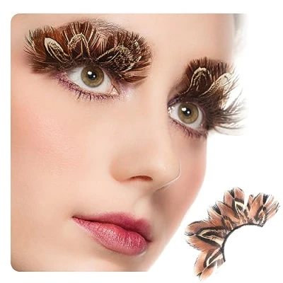 Abbildung von Dorisue Lila Wimpern Große Fan Feder Halloween benutzerdefinierte Make up