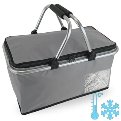 Abbildung von CEPEWA Einkaufskorb grau mit Thermofunktion Kühltasche