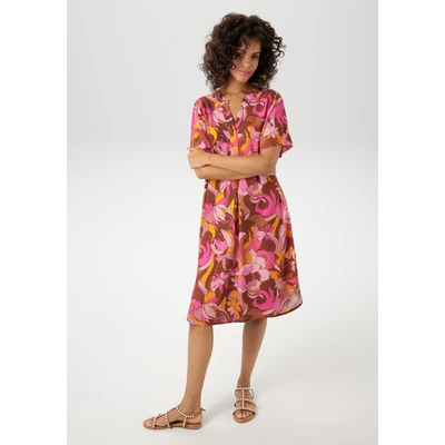 Abbildung von Aniston CASUAL Sommerkleid mit extravagantem, grafischen Blumendruck NEUE KOLLEKTION