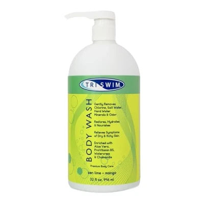 Abbildung von TRISWIM Chlorentfernungs Shampoo Damen und Herren, Pflege nach dem Schwimmen, Feuchtigkeitsspendendes Veganes Haarshampoo für Schwimmer, Anti Chlor Schwimmshampoo Limette &amp; Mango, 946 ml