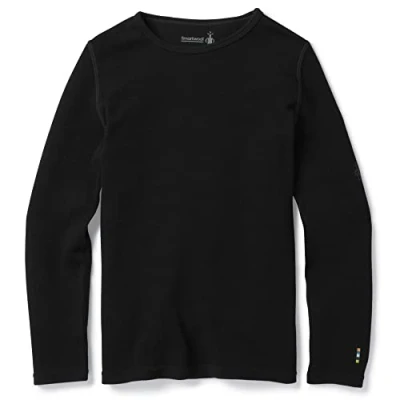 Abbildung von Smartwool Classic Thermal Merino BASE Layer CREW Langarmshirt für Kinder, Größe: Large, Black