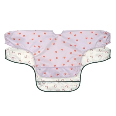 Abbildung von LÄSSIG Baby Langarmlätzchen Set (2 St.) zum Binden Auffangschutz/Long Sleeve Bib Happy Rascals Heart