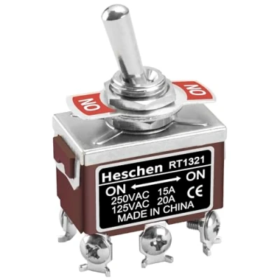 Abbildung von Heschen Metall Kippschalter, DPDT, auf/auf 2 Position, 15A 250VAC, CE