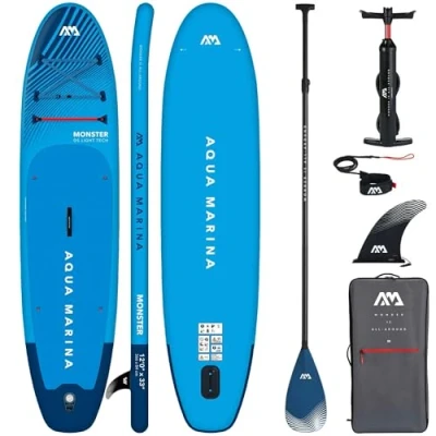 Abbildung von CampSup Aqua Marina Monster 12&#039;0&quot; Aufblasbares SUP Board Allround für Anfänger mit Carbon Paddle Stand Up Komplettset Limited Edition Blau