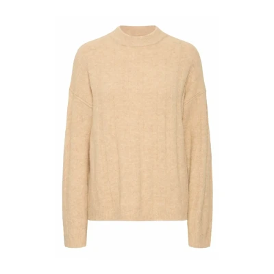 Abbildung von b.young Byomea Strickpullover, Damen, Größe: Medium, Humus melange