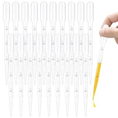 Abbildung von 20 Stück 3ml Pipetten,Dosierpipette,Einweg Pipetten Mit Skala,Kunststoff Transferpipetten,für Labor Versuch,ätherische Öle,Klassenzimmer Experiment