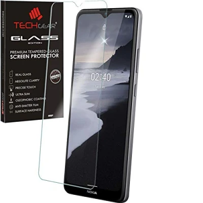 Abbildung von TECHGEAR Schutzfolie kompatibel mit Nokia 2.4 Displayschutzfolie aus gehärtetem Glas (2.5D Runde Kante) [9H Härte] [Crystal Clarity] [Kratzfest] [No Bubbles]