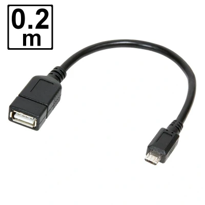 Abbildung von LOGILINK USB On the go (OTG) Adapterkabel micro B männlich auf A weiblich 0,20m schwarz