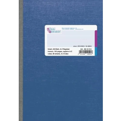 Abbildung von K+E Kladde A5 liniert 96 Blatt Register A Z Spezialpappe blau