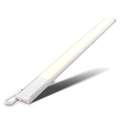Abbildung von B.K.Licht LED Unterbauleuchte mit Schalter Lichtleiste 57x4,9 cm Küche 230V weiß silber BKL1167, fest integriert, 3000K Warmweiß