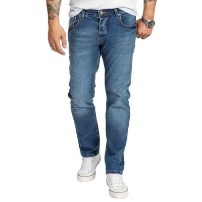 Abbildung von Rock Creek Herren Jeans Regular Fit Stretch Männerhose Herrenjeans Denim Hosen Herrenhose Straight Cut Stonewashed RC 2401 Blau W29 L32