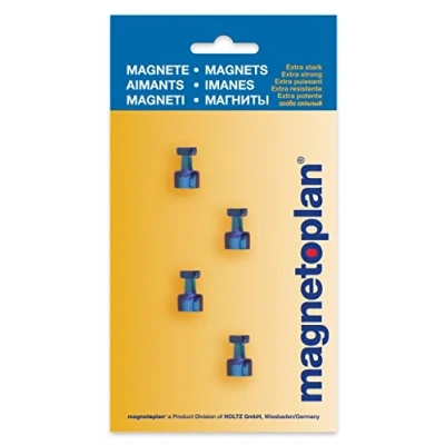 Abbildung von Magnetoplan Magnet Memohalter 1666114 dunkelblau 4 Stück