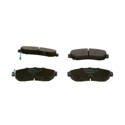 Abbildung von BOSCH 0 986 494 308 Bremsbelagsatz Low Metallic mit integriertem Verschleißwarnkontakt, akustischer Verschleißwarnung Anti Quietsch Blech