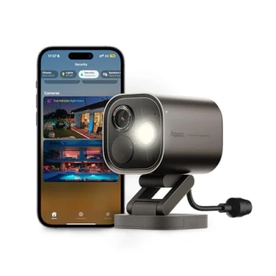 Abbildung von Aqara 4MP Kamera Hub G5 Pro PoE, Echtfarbe Nachtsicht Überwachungskamera Aussen, HomeKit Secure Video, Thread Grenzrouter, Lokale Erkennung, Thread/Zigbee, Unterstützt Alexa Google SmartThings (Grau)