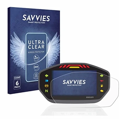 Abbildung von Savvies 6 Stück Schutzfolie für Ducati Monster 1200 Colour TFT Display Displayschutz Folie Ultra Transparent