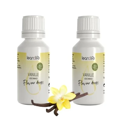 Abbildung von Lean:Life Flavour Drops 30 ml 2 x Vanille Aroma Tropfen für Lebensmittel zuckerfrei und kalorienarm