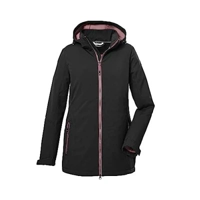 Abbildung von killtec Damen Softshelljacke/Outdoorjacke mit abzippbarer Kapuze KOW 8 WMN SFTSHLL JCKT, schwarz, 44, 39685 000