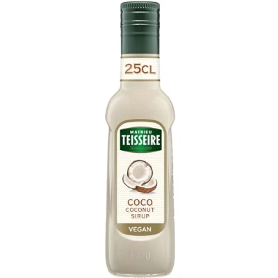 Abbildung von Mathieu Teisseire Kokos Sirup, für Getränke, Erfrischungsgetränke, Cocktails, Kaffee und Desserts, Flasche 25 cl