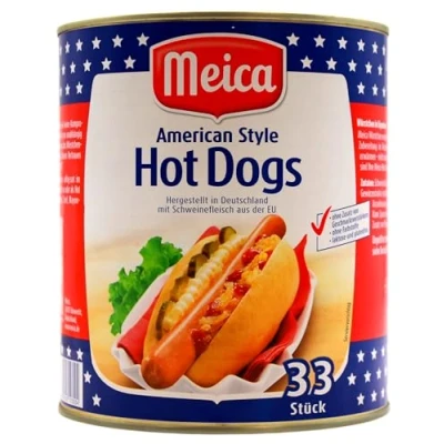 Abbildung von Würstchen HOT DOGS American Style (2900 g / 33 Stück) GASTRONOMIE SPITZENQUALITÄT