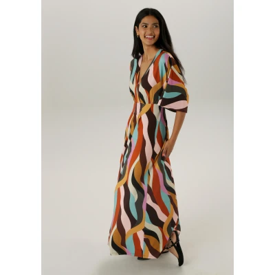 Abbildung von Aniston SELECTED Maxikleid mit weiten, 3/4 langen Ärmeln NEUE KOLLEKTION