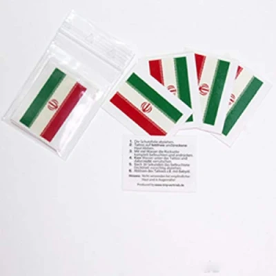 Abbildung von 5 x Iran tattoo Fan Fahnen Set WM 2018 temporary Flag (5)