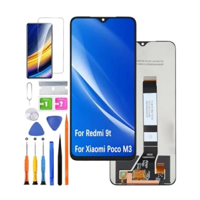 Abbildung von HLYGZX Ersatz Original Display für Xiaomi Redmi 9t LCD Bildschirm, Poco M3 Bildschirm Touch Digitizer Assembly Reparaturteile Kit