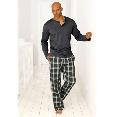 Abbildung von H.I.S Pyjama, (2 tlg., 1 Stück), mit langer karierter Webhose