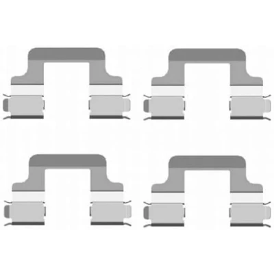 Abbildung von HELLA 8DZ 355 204 101 Zubehörsatz, Scheibenbremsbelag VOLKSWAGEN: GOLF 5 Schrägheck, Passat B6 Variant, 6, AUDI: A3 Sportback, A8 D4, TT Coupe