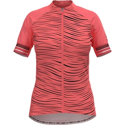 Abbildung von Odlo Damen Stand up krave med fuld lynlås Zeroweight T Shirt, Siesta Graphic Ss21, S EU