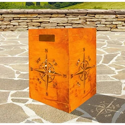 Abbildung von Westerholt 2621 Feuerstelle Kompass Rost Optik 38x38x56cm