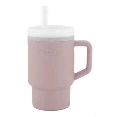 Abbildung von INFANTINO My 1st Tumbler Süßer Minibecher mit Auslaufsicherem Strohhalm und Kleinkindfreundlichem Griff, Fördert das Trinken, Leicht zu Reinigen, 255 ml, Pirouette