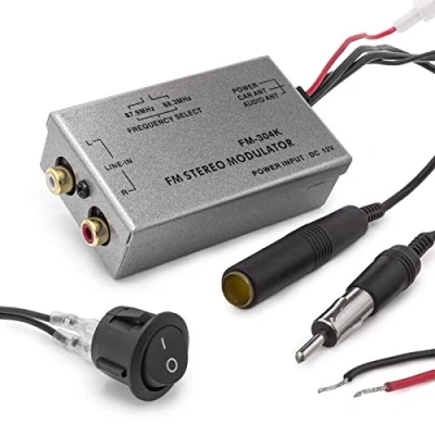 Abbildung von FM Modulator Stereo MP3 Auto KFZ PKW Antenne Kabel car Radio Cinch AUX Adapter