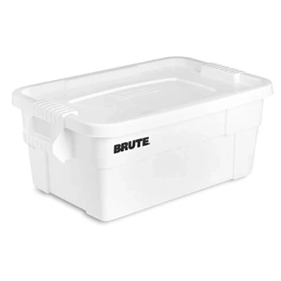 Abbildung von Rubbermaid Commercial Products FG9S3000WHT BRUTE Transportbehälter mit Deckel, 53 L, Weiß