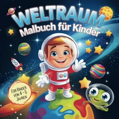 Abbildung von Weltraum Malbuch für Kinder von 4 6 Jahren: Galaktische Malabenteuer kleine Entdecker mit kindgerechten Motiven, klaren Konturen und viel Platz zum Ausmalen!