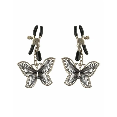 Abbildung von Nippelklammern „Butterfly Nipple Clamps“, mit Schmuckelementen