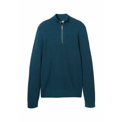 Abbildung von TOM Tailor MIT Troyer Kragen Strickpullover, Herren, Größe: XXL, Grün