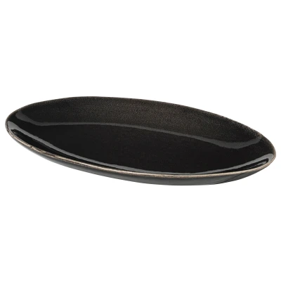 Abbildung von Broste Copenhagen NORDIC COAL Platte oval 22 cm
