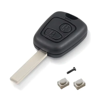 Abbildung von Autoschlüssel Abdeckung mit 2 Tasten, Ersatz für Peugeot 107, 206, 207, 307, 407, 607, 807, Citroen C1, C2, C3, C4, C5, C6, C8, Xsara Picasso Berlingo, Autoschlüsselgehäuse VA2 Klinge