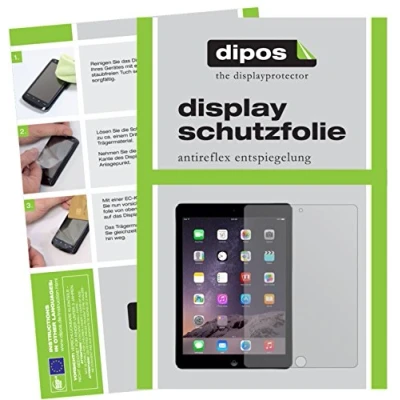 Abbildung von dipos I 2X Schutzfolie matt kompatibel mit Apple iPad (2018) Folie Displayschutzfolie