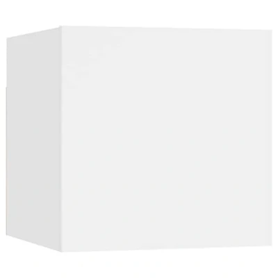 Abbildung von vidaXL Nachttisch Hängend Nachtschrank Nachtkonsole Nachtkommode Schlafzimmer Kommode Schrank Wandschrank Weiß 30,5x30x30cm Holzwerkstoff