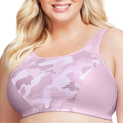 Abbildung von Große Größen Plusgröße Sport BH mit variablem Halt ohne Bügel Nr. 1166, Pink Camouflage, 95E