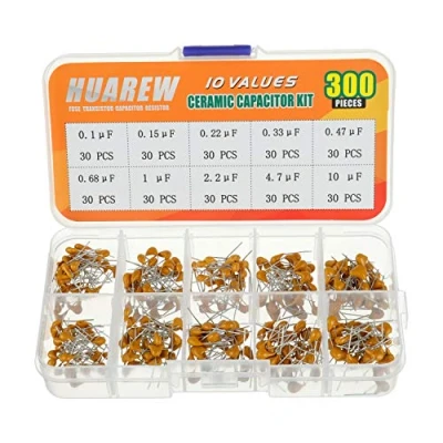 Abbildung von HUAREW 10 Werte 300 Stück Keramik kondensator 0,1 0,15 0,22 0,33 0,47 0,68 1 2,2 4,7 uF / 100 10000 nF Klassifizierungs kit