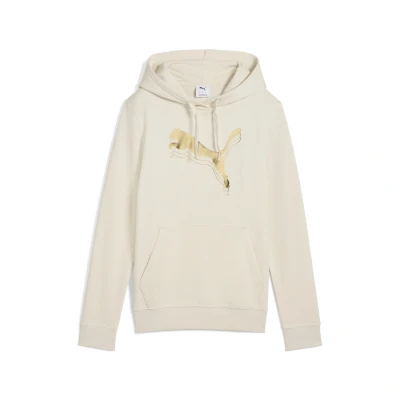 Abbildung von Puma ESS metallic Kapuzenpullover Alpine snowmetallic gold, Damen, Größe: XXL, snow gold